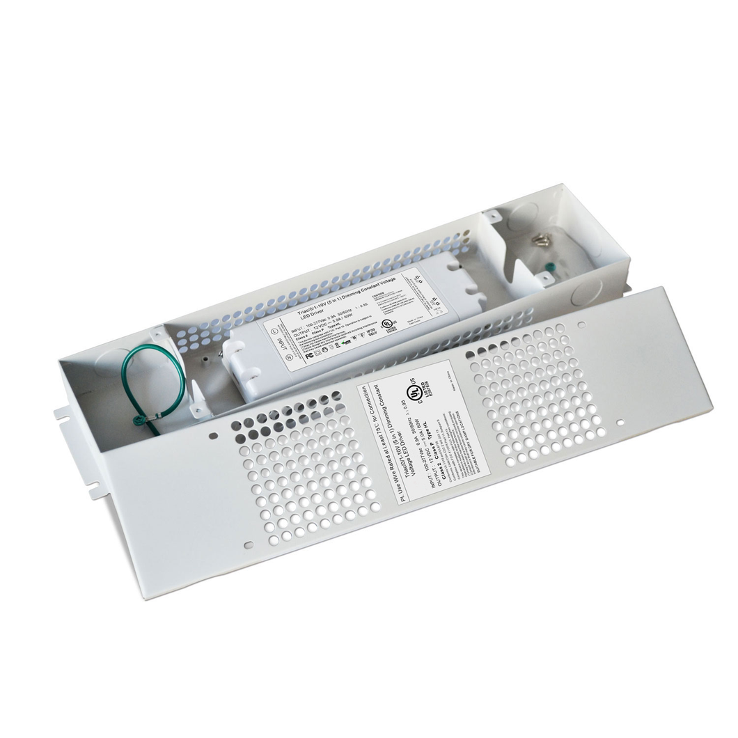 CONSTANT VOLTAGE LED DRIVER 12/24 Vdc - SMART ( 24W à 300W, (DIMMABLE )TRIAC /0-10V - 5 % CHARGE ISOLÉ c/a avec boitier métallique