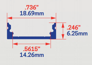 PROFILÉ DE SURFACE PLAT SLIM (0.736 po. Largeur X 0.436 po. Hauteur) - 0710 ( 8 pieds )