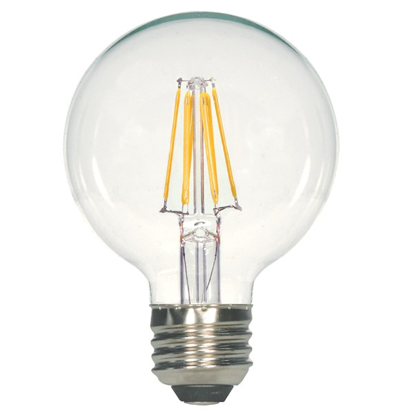 AMPOULE DEL G25 VINTAGE, 27K/40K,  (350-450 lm), base E26 - (Dimmable)
